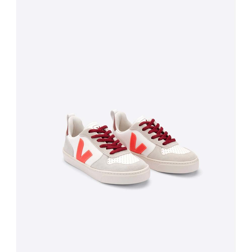 Kids' Veja V-10 BONTON Sneakers White/Orange | SG 838UZG